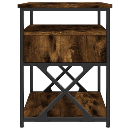 vidaXL Bedside Cabinet | Smoked oak | Engineered wood and iron | Medium