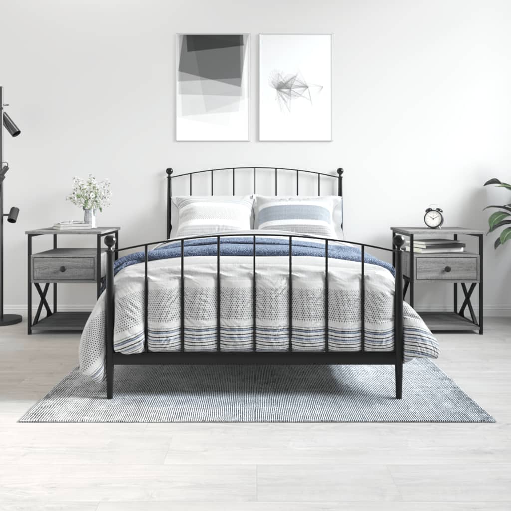 vidaXL Bedside Cabinets 2 pcs Grey Sonoma 40x42x55 cm Engineered Wood