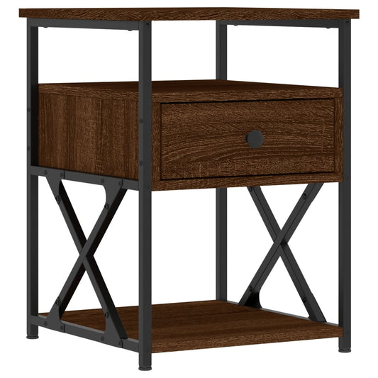 vidaXL Bedside Cabinet Brown Oak 40x42x55 cm Engineered Wood