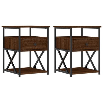 vidaXL Bedside Cabinets 2 pcs Brown Oak 40x42x55 cm Engineered Wood