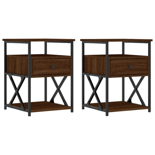 vidaXL Bedside Cabinets 2 pcs Brown Oak 40x42x55 cm Engineered Wood