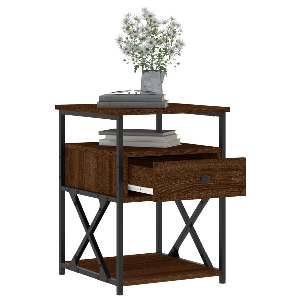 vidaXL Bedside Cabinets 2 pcs Brown Oak 40x42x55 cm Engineered Wood