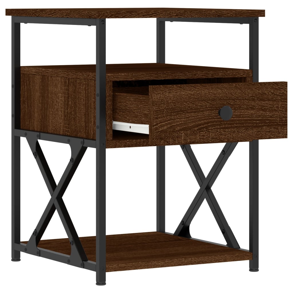 vidaXL Bedside Cabinets 2 pcs Brown Oak 40x42x55 cm Engineered Wood