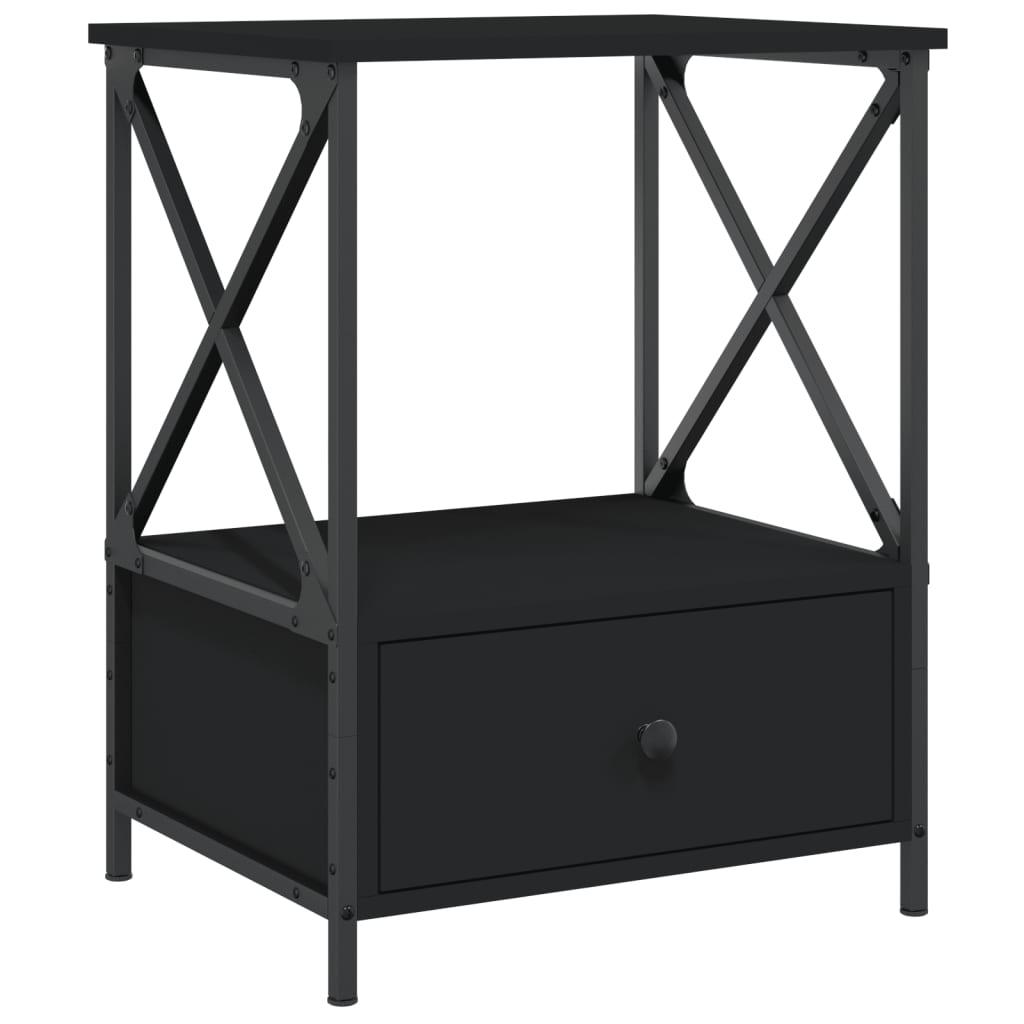 vidaXL Bedside Tables 2 pcs Black 50x41x65 cm Engineered Wood