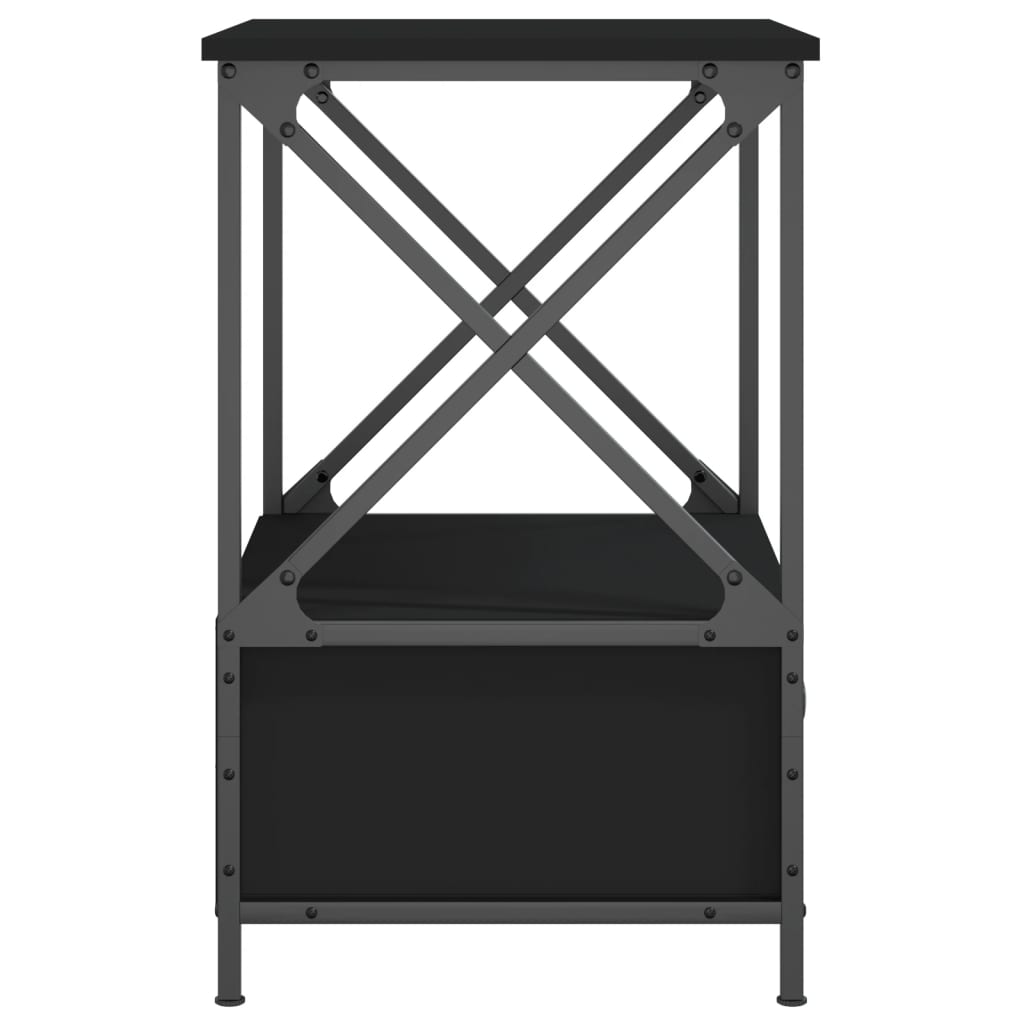 vidaXL Bedside Tables 2 pcs Black 50x41x65 cm Engineered Wood