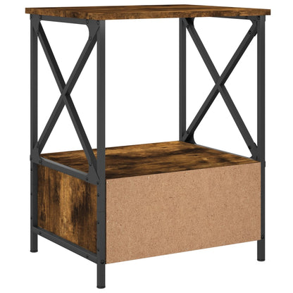 vidaXL Bedside Table Smoked Oak 50x41x65 cm Engineered Wood