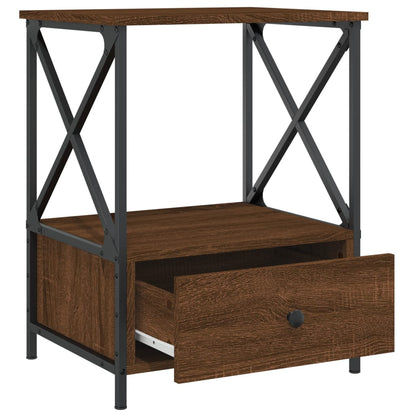 vidaXL Bedside Table Brown Oak 50x41x65 cm Engineered Wood