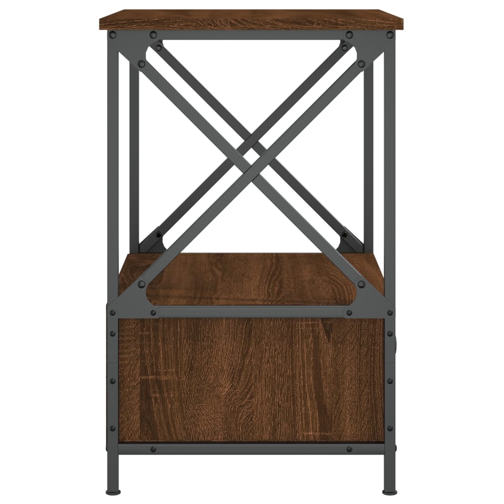 vidaXL Bedside Table Brown Oak 50x41x65 cm Engineered Wood