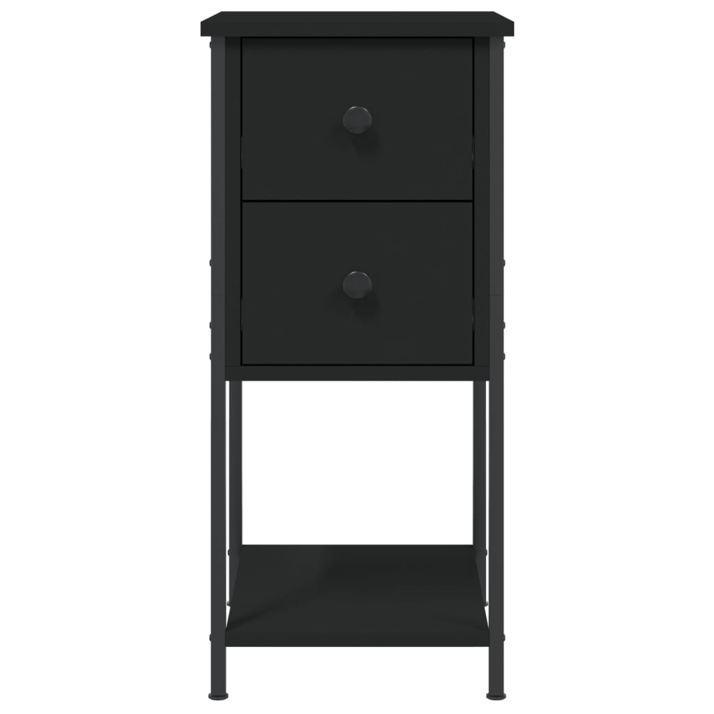 vidaXL Bedside Cabinet Black 32x42x70 cm Engineered Wood