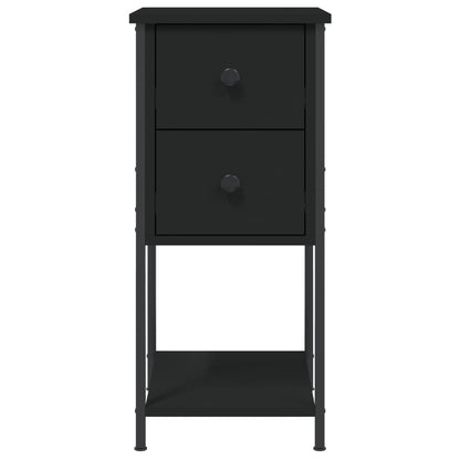 vidaXL Bedside Cabinet Black 32x42x70 cm Engineered Wood