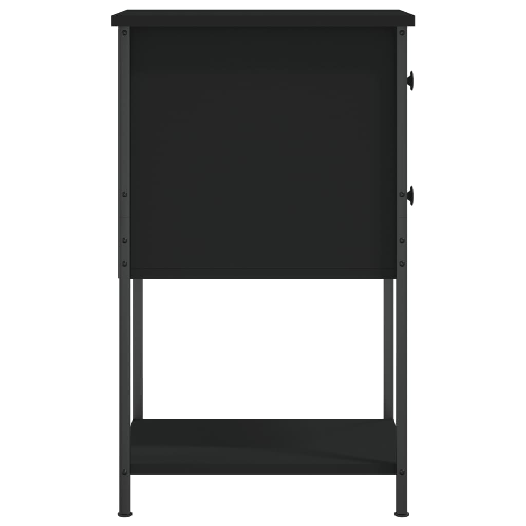 vidaXL Bedside Cabinet Black 32x42x70 cm Engineered Wood