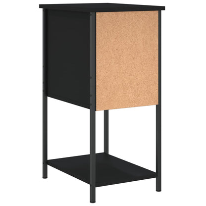vidaXL Bedside Cabinet Black 32x42x70 cm Engineered Wood