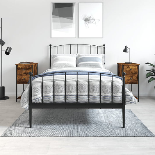 vidaXL Bedside Cabinets 2 pcs Smoked Oak 32x42x70 cm Engineered Wood