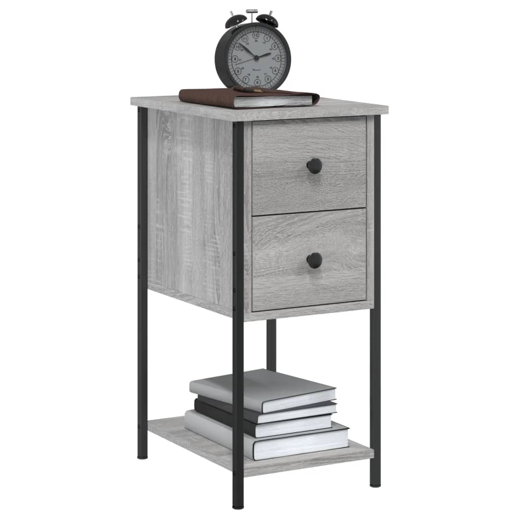 vidaXL Bedside Cabinet Grey Sonoma 32x42x70 cm Engineered Wood