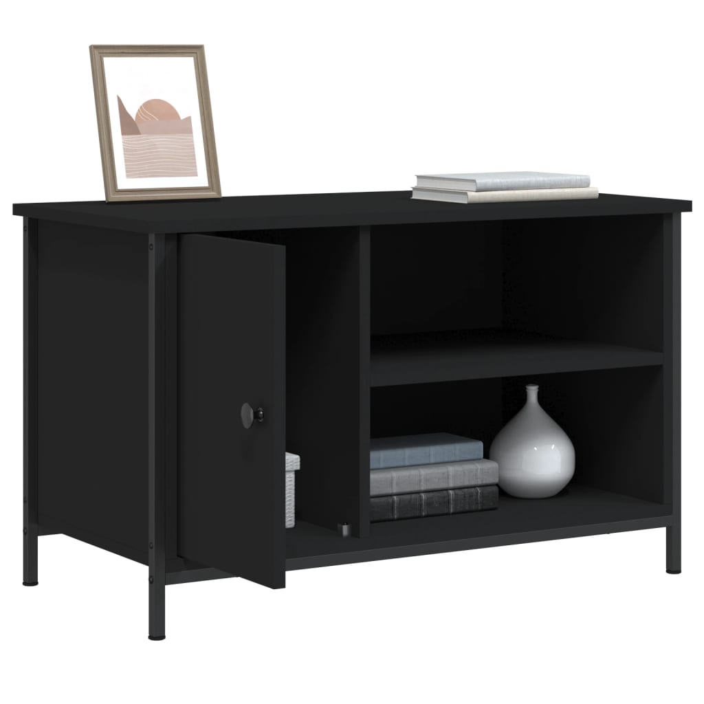 vidaXL TV Cabinet Black 80x40x50 cm Engineered Wood
