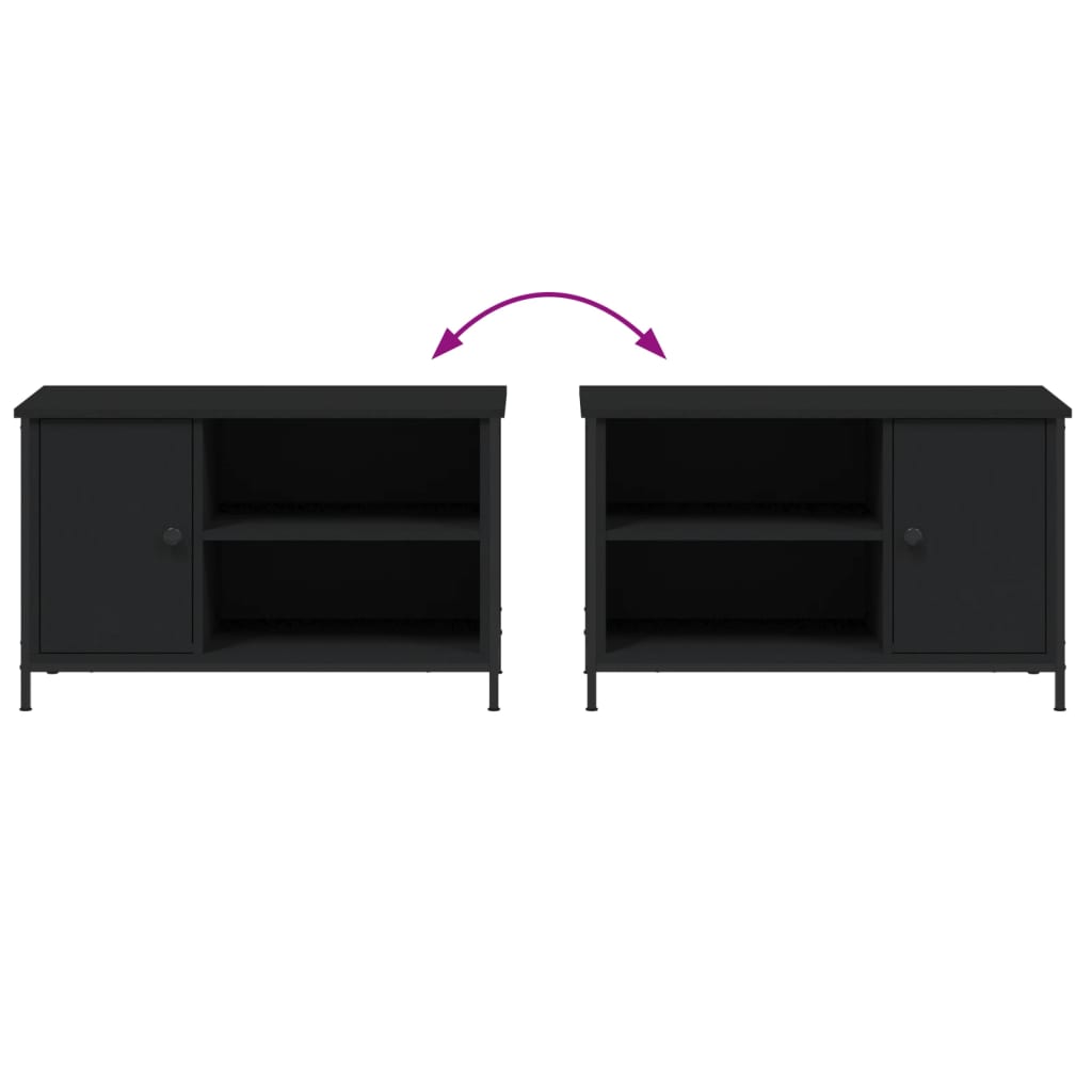 vidaXL TV Cabinet Black 80x40x50 cm Engineered Wood