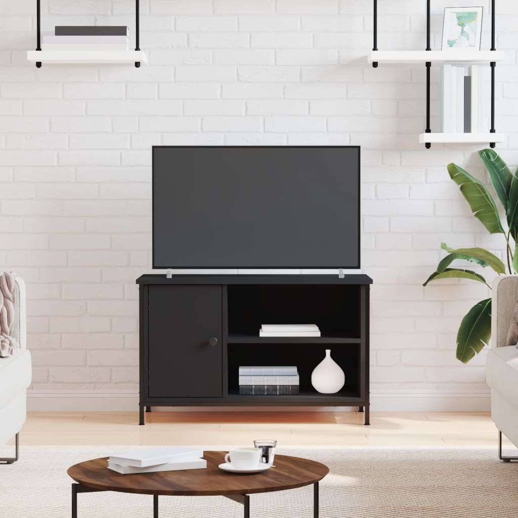 vidaXL TV Cabinet Black 80x40x50 cm Engineered Wood