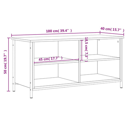 vidaXL TV Cabinet Smoked Oak 100x40x50 cm Engineered Wood