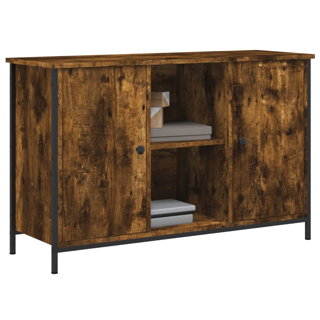vidaXL TV Cabinet Smoked Oak 100x35x65 cm Engineered Wood
