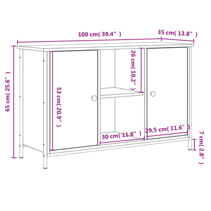 vidaXL TV Cabinet Grey Sonoma 100x35x65 cm Engineered Wood