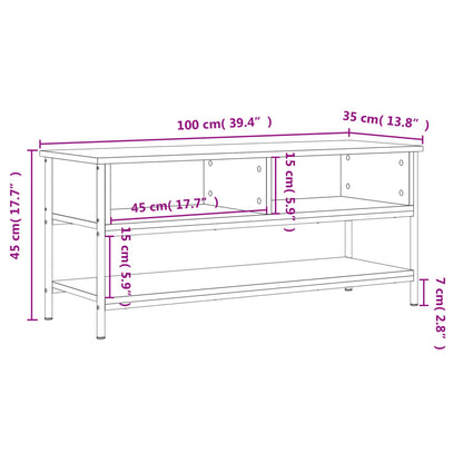 vidaXL TV Cabinet Sonoma Oak 100x35x45 cm Engineered Wood