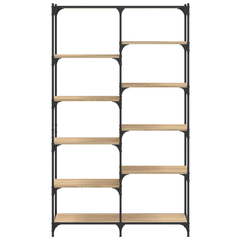 vidaXL Bookshelf Sonoma Oak 100x32x170 cm Engineered Wood and Iron