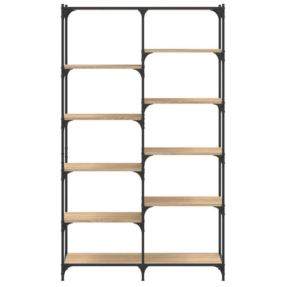 vidaXL Bookshelf Sonoma Oak 100x32x170 cm Engineered Wood and Iron