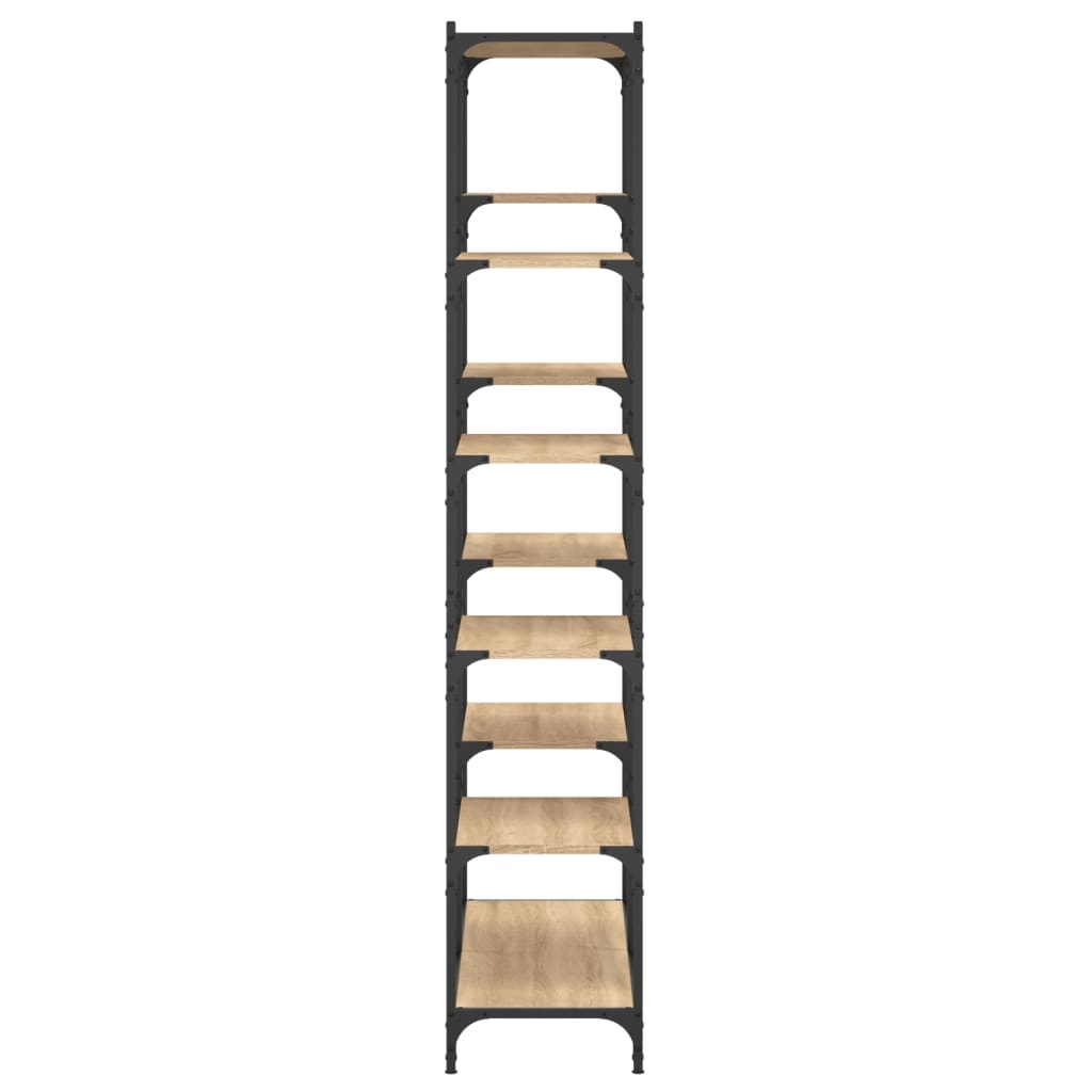 vidaXL Bookshelf Sonoma Oak 100x32x170 cm Engineered Wood and Iron