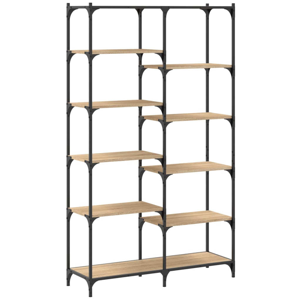 vidaXL Bookshelf Sonoma Oak 100x32x170 cm Engineered Wood and Iron