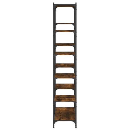 vidaXL Bookshelf Smoked Oak 100x32x170 cm Engineered Wood and Iron