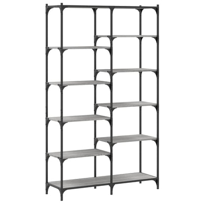 vidaXL Bookshelf Grey Sonoma 100x32x170 cm Engineered Wood and Iron