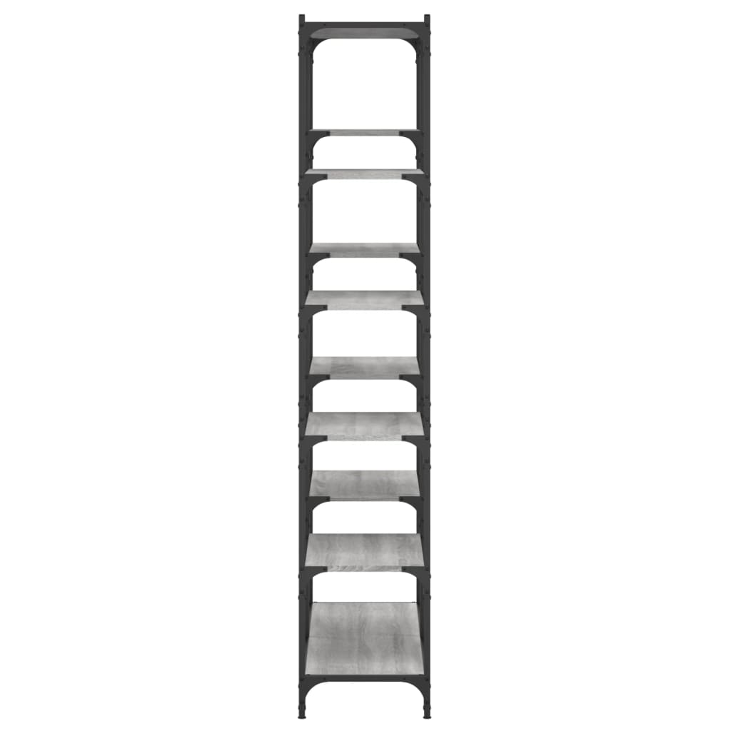 vidaXL Bookshelf Grey Sonoma 100x32x170 cm Engineered Wood and Iron