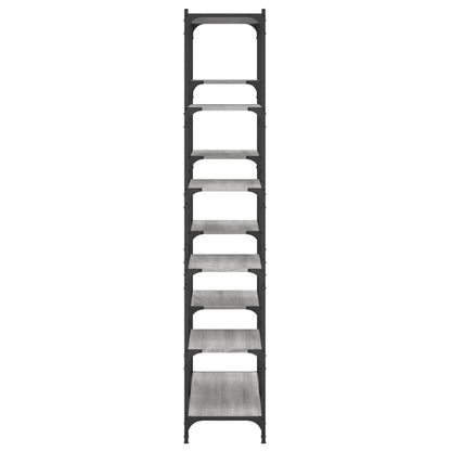 vidaXL Bookshelf Grey Sonoma 100x32x170 cm Engineered Wood and Iron