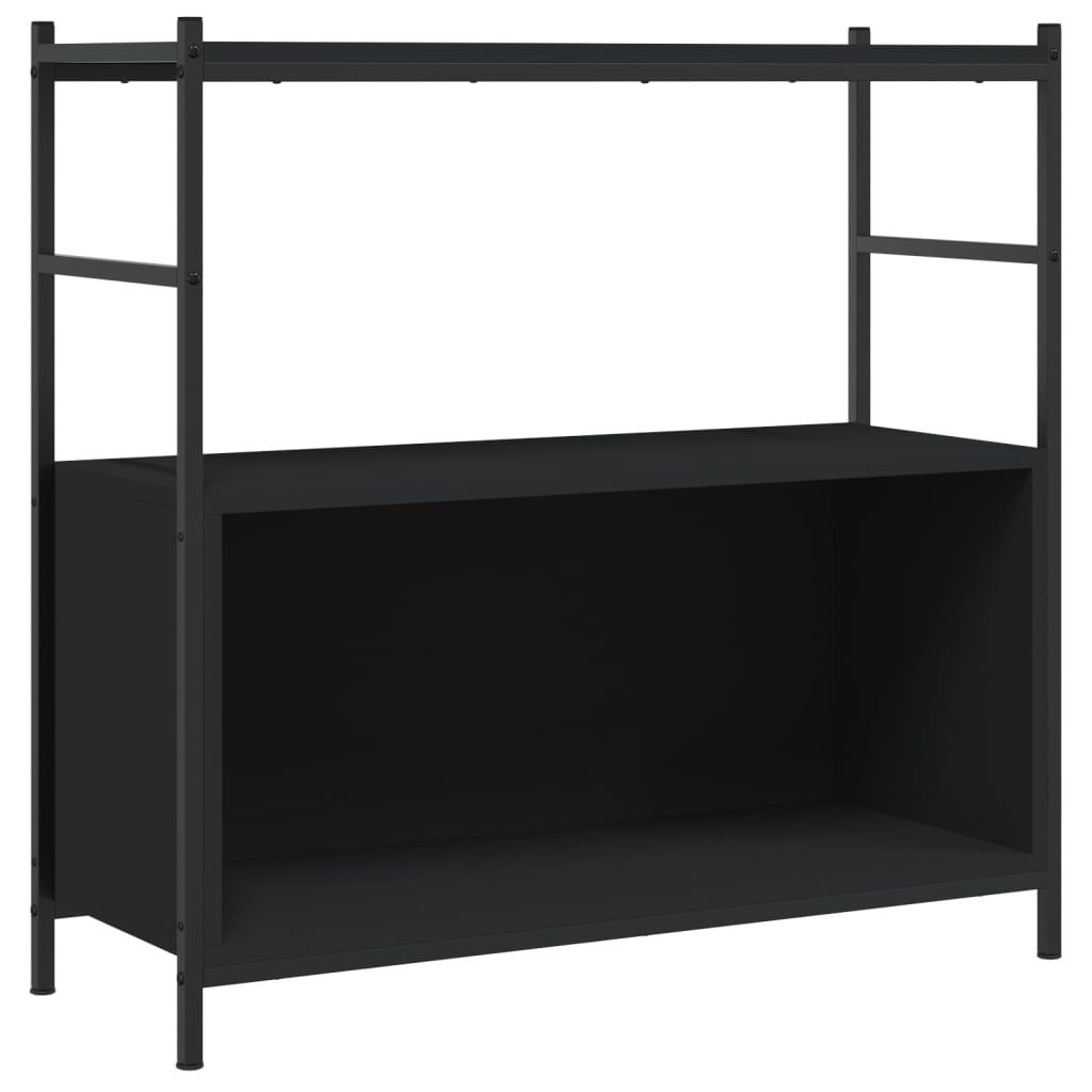 vidaXL Bookshelf Black 80x30x78,5 cm Engineered Wood and Iron