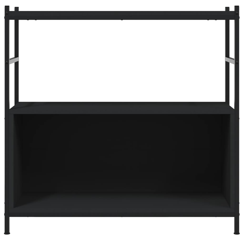 vidaXL Bookshelf Black 80x30x78.5 cm Engineered Wood and Iron