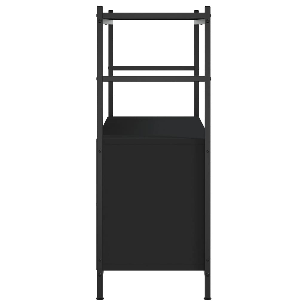 vidaXL Bookshelf Black 80x30x78,5 cm Engineered Wood and Iron