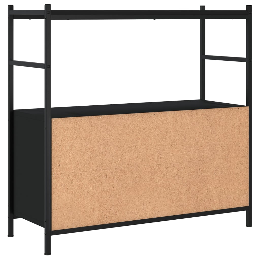 vidaXL Bookshelf Black 80x30x78,5 cm Engineered Wood and Iron