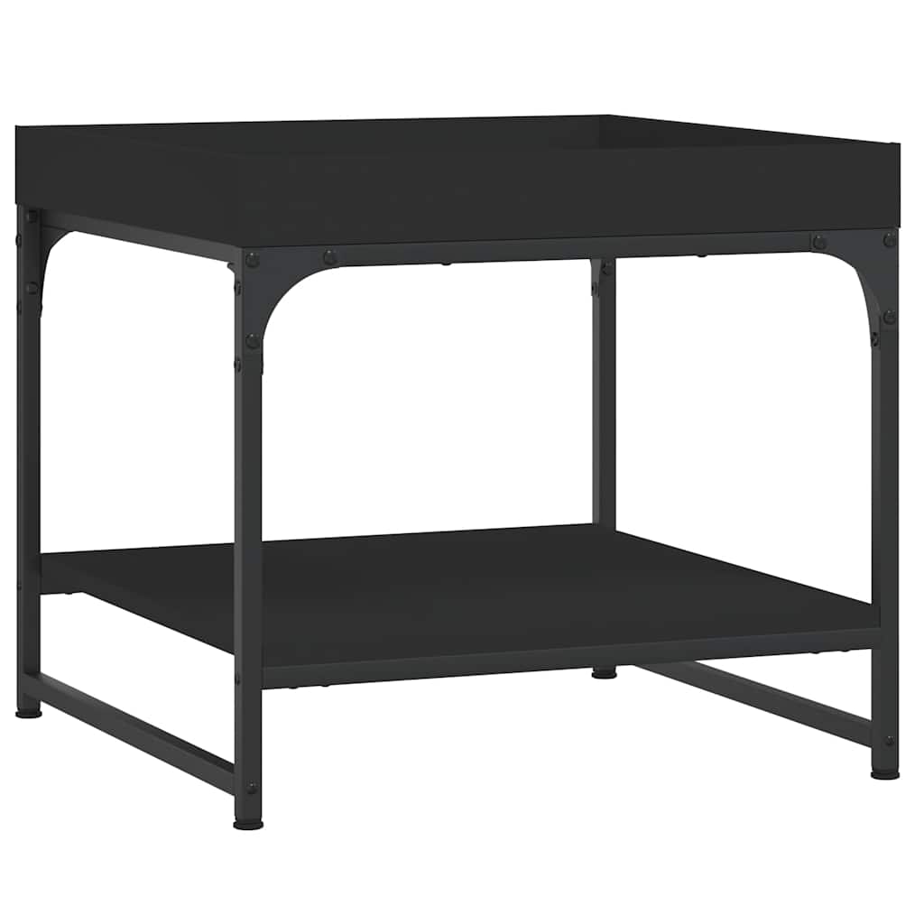vidaXL Coffee Table Black 49,5x49,5x45 cm Engineered Wood