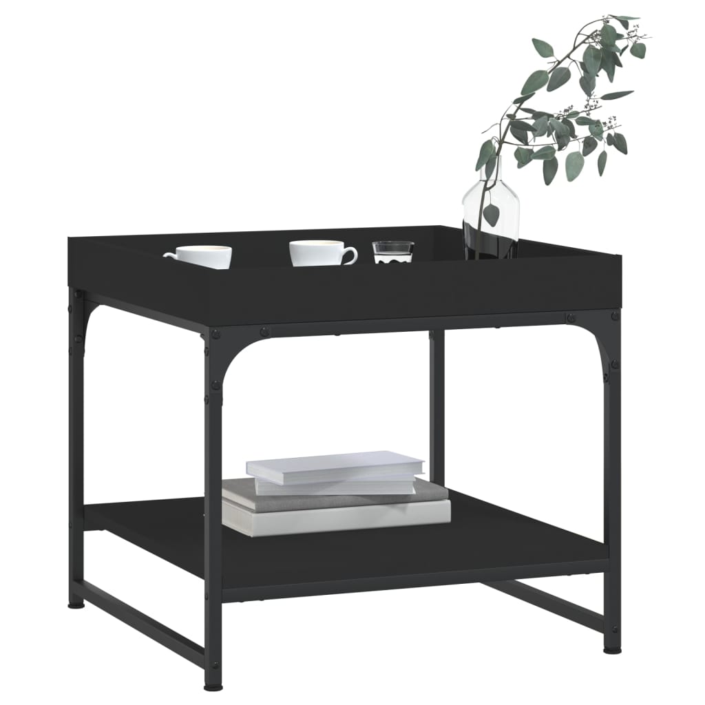 vidaXL Coffee Table Black 49.5x49.5x45 cm Engineered Wood