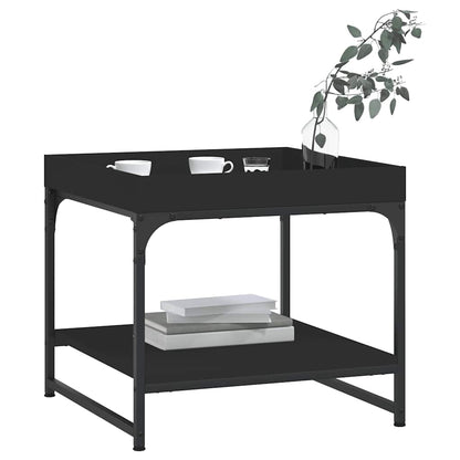 vidaXL Coffee Table Black 49,5x49,5x45 cm Engineered Wood