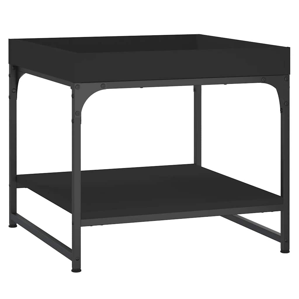 vidaXL Coffee Table Black 49,5x49,5x45 cm Engineered Wood