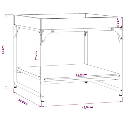 vidaXL Coffee Table Black 49,5x49,5x45 cm Engineered Wood