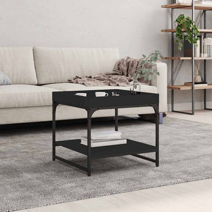 vidaXL Coffee Table Black 49,5x49,5x45 cm Engineered Wood