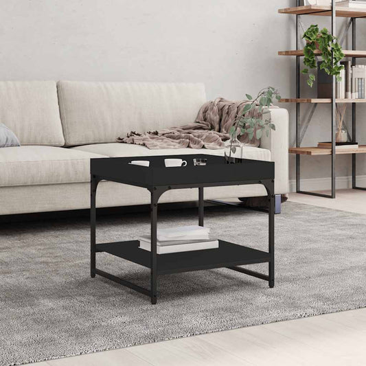 vidaXL Coffee Table Black 49,5x49,5x45 cm Engineered Wood