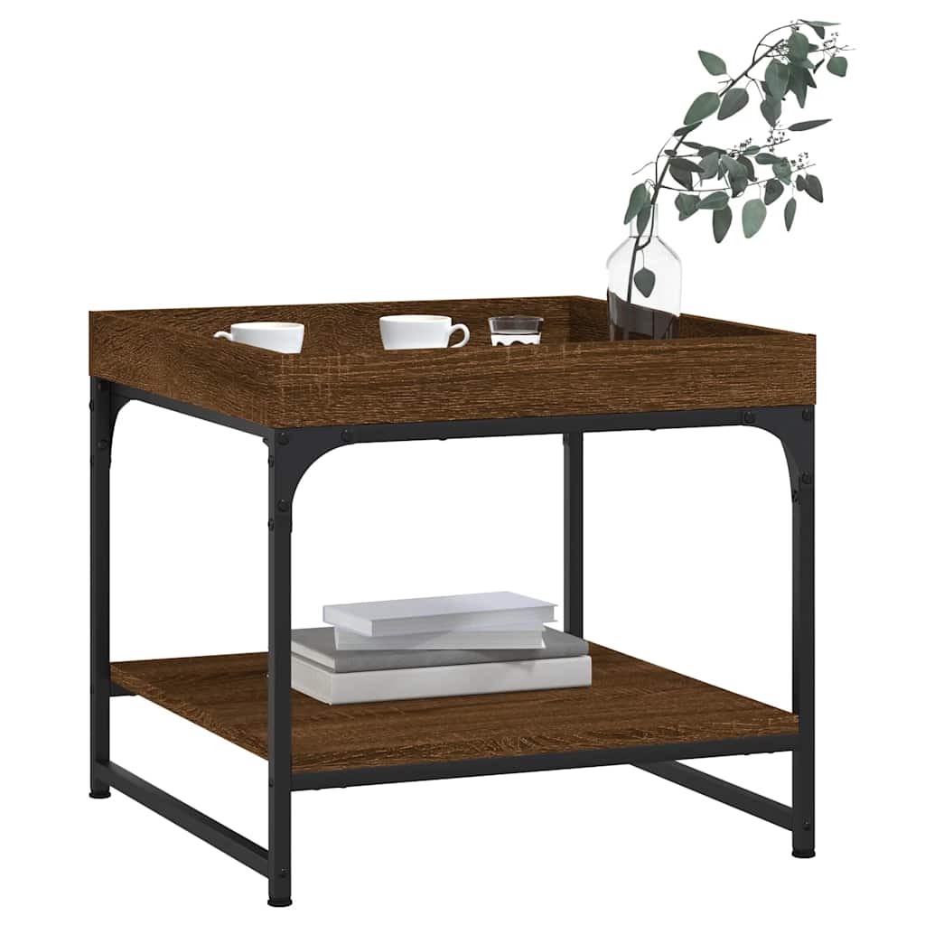 vidaXL Coffee Table Brown Oak 49,5x49,5x45 cm Engineered Wood