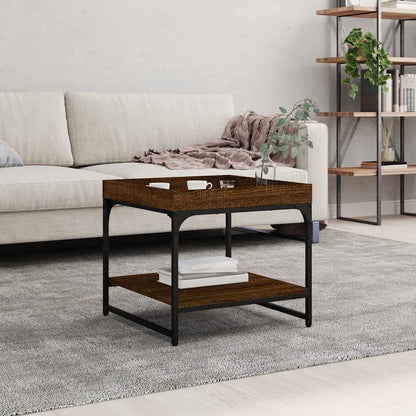 vidaXL Coffee Table Brown Oak 49,5x49,5x45 cm Engineered Wood