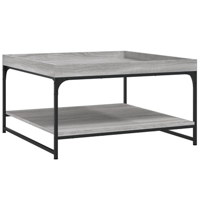 vidaXL Coffee Table Grey Sonoma 80x80x45 cm Engineered Wood and Iron