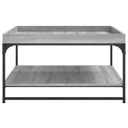 vidaXL Coffee Table Grey Sonoma 80x80x45 cm Engineered Wood and Iron