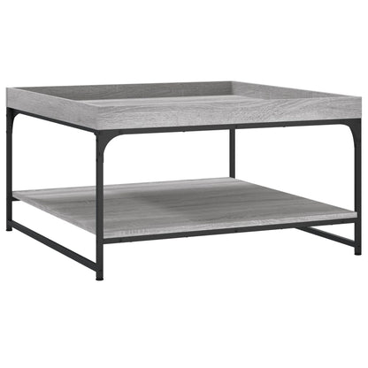 vidaXL Coffee Table Grey Sonoma 80x80x45 cm Engineered Wood and Iron