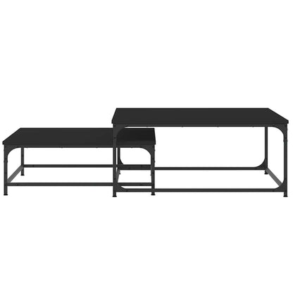 vidaXL Nesting Coffee Tables 2 pcs Black Engineered Wood